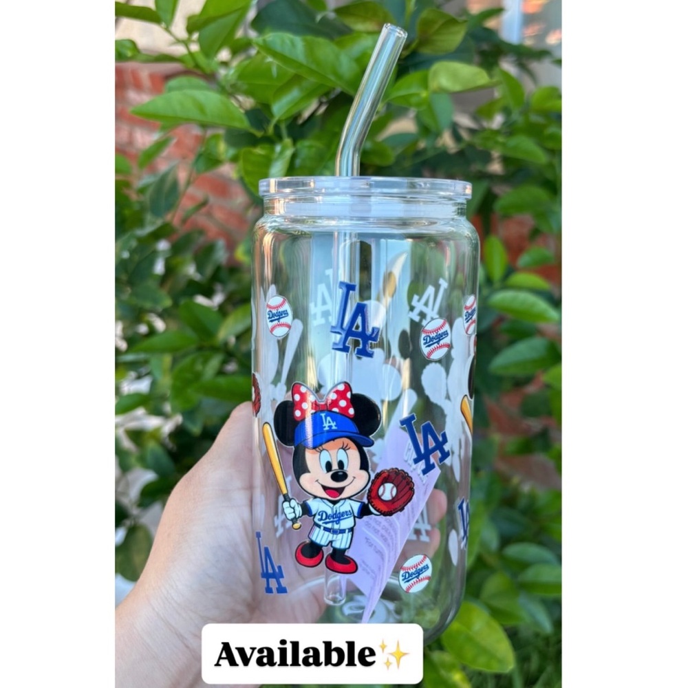 Baseball Sports Team 16oz Glass Cup